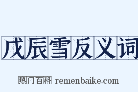 戊辰雪反义词是什么意思的图片